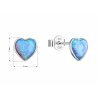 Stříbrné náušnice pecky se syntetickým opálem světle modré srdce 11337.3