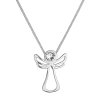 Stříbrný náhrdelník anděl se Swarovski krystalem 32080.1 bílý