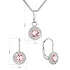 Sada šperků s krystaly Swarovski náušnice a přívěsek růžové kulaté 39109.3 lt. rose