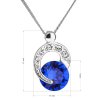 Stříbrný náhrdelník s krystaly Swarovski modrý kulatý 32048.3 majestic blue