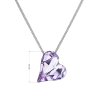 Stříbrný náhrdelník krystal srdce fialové 72071.3 violet