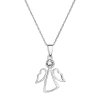 Stříbrný náhrdelník anděl se Swarovski krystalem bílý 32082.1 crystal