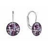 Stříbrné náušnice visací s krystaly Swarovski fialové jemné 31315.3 magic violet