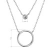 Stříbrný náhrdelník dvojitý řetízek kroužek a zirkon 12111.1