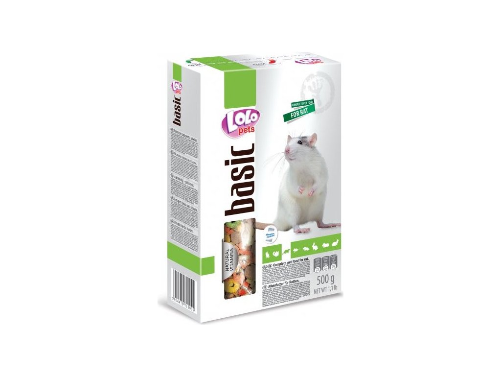 LOLO BASIC kompletní krmivo pro potkany 500 g krabička