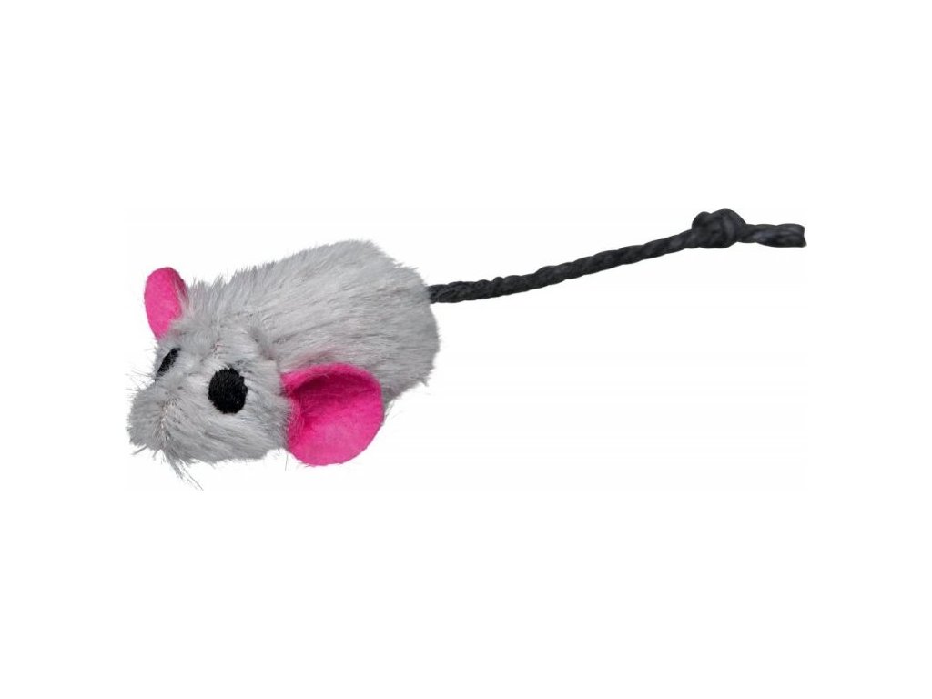 Plyšová myška s pevným středem a catnipem 5 cm (6ks/bal.)