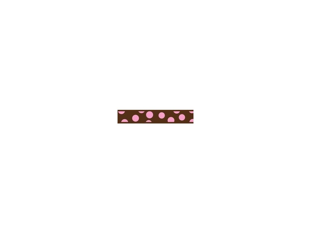 RedDingo Vodítko přepínací Pink Spots on Brown 25 mm x 2m - hnědá, růžový puntík