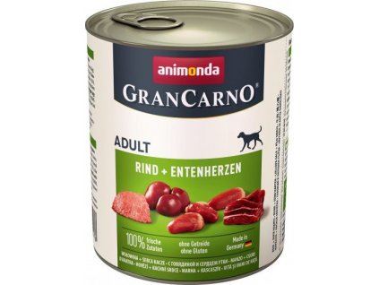 GRANCARNO Adult - hovězí, kachní srdce 800g