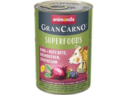 GRANCARNO Superfoods hovězí,čv.řepa,ostružina,pampelišk 400g