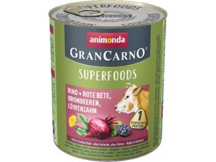 GRANCARNO Superfoods hovězí,čv.řepa,ostružina,pampelišk 800g