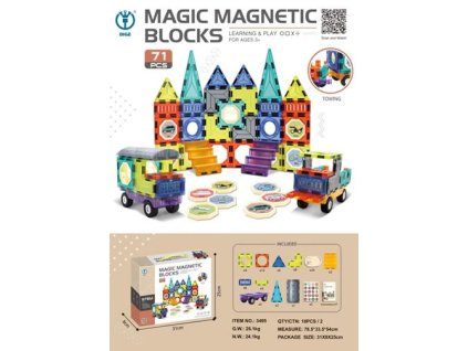 Magnetické bloky Sada 71 prvků