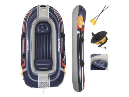 Nafukovací člun Hydro-Force TRECK X2 Bestway 255 x 127 cm + 2 pádla + nožní pumpa