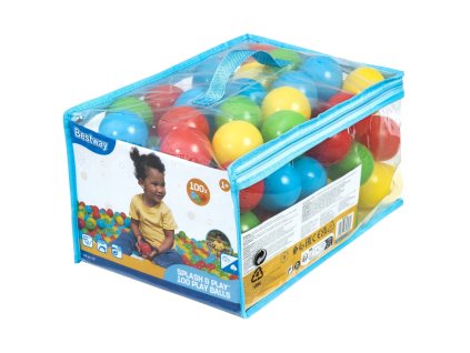 Sada 100 kuliček 5,85 cm do suchého bazénu – Bestway 4 barvy + praktická taška