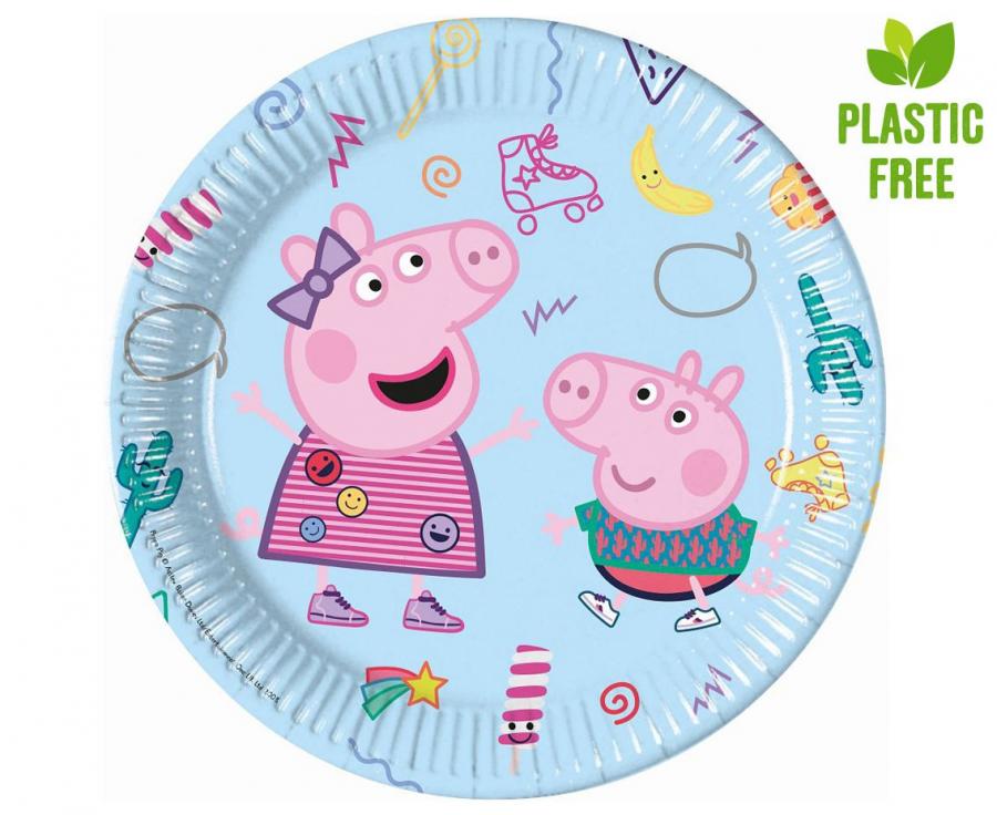 Prasátko Peppa Talíře - Peppa a párty, 8 ks