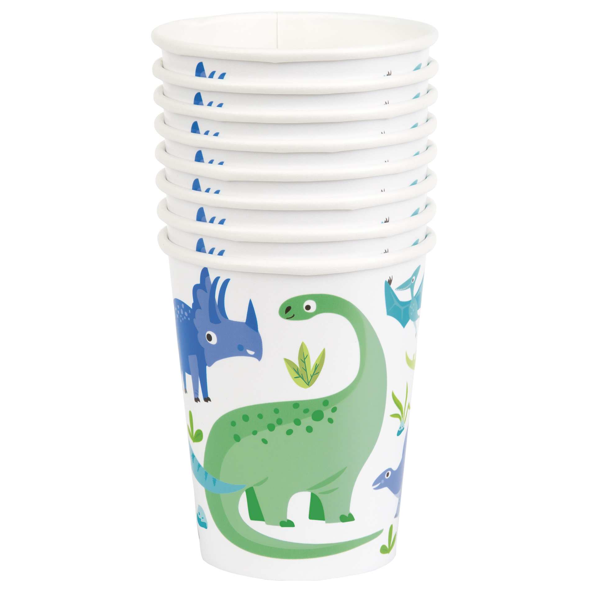 Dinosauři Kelímky 8 ks – Modro-zelení dinosauři