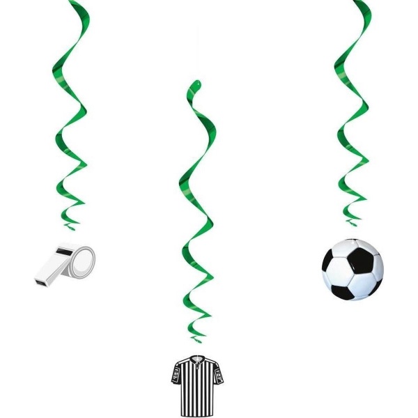 Fotbal Závěsná dekorace 3 ks – Fotbalové spirály, 66 cm