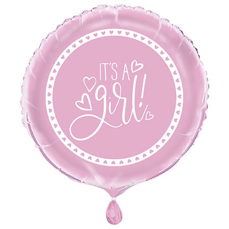 Baby Shower Balónek fóliový – Růžová srdíčka, 45 cm