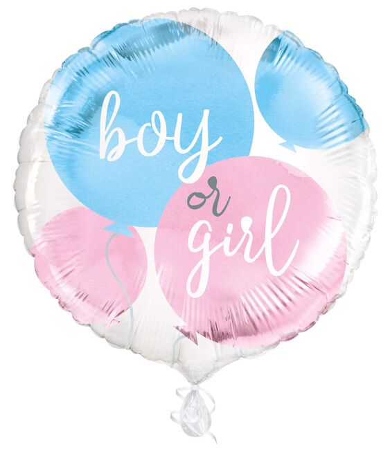Gender Reveal party Balónek fóliový – Boy or Girl, 45 cm