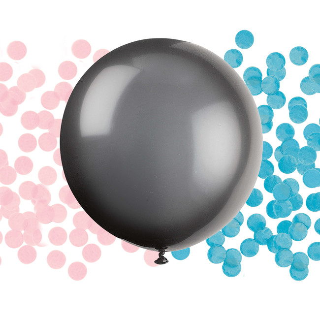 Gender Reveal party Balónek s konfetami – Černý