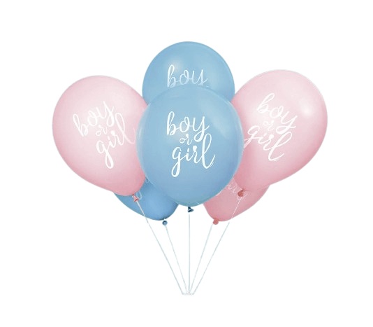 Reveal party Balónky latexové 8 ks – Boy or Girl, 30 cm