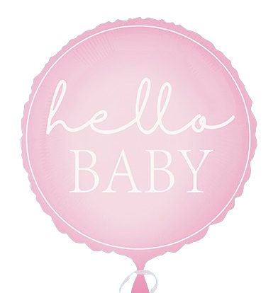 Shower Balónek fóliový – Hello Baby růžový, 45 cm