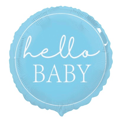 Baby Shower Balónek fóliový – Hello Baby modrý, 45 cm