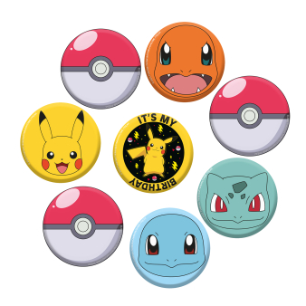 Pokemon Odznaky - Párty narozeninové odznaky