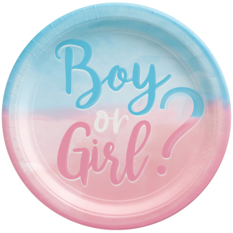 Papírové talíře Gender Reveal party, 8 ks