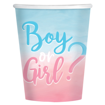 Papírové kelímky Gender Reveal party, 8 ks