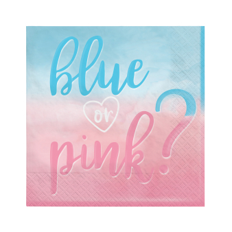 Papírové ubrousky Gender Reveal party, 16 ks