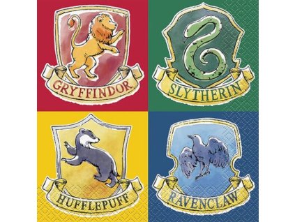 Harry Potter Párty ubrousky - Bradavické koleje, 16 ks