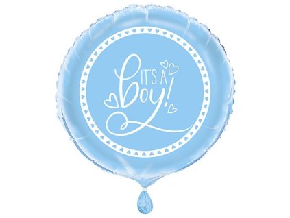 Baby Shower Balónek fóliový – Modrá srdíčka, 45 cm | Kouzelnaparty.cz