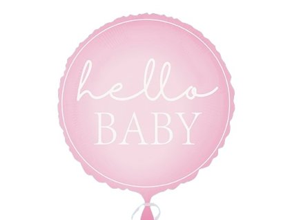 Baby Shower Balónek fóliový – Hello Baby růžový, 45 cm | Kouzelnaparty.cz
