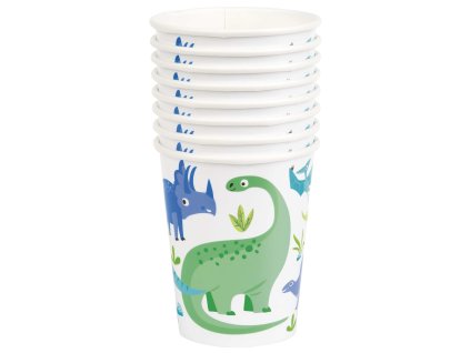 Dinosauři Kelímky 8 ks – Modro-zelení dinosauři | Kouzelnaparty.cz