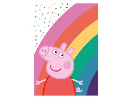 Prasátko Peppa Dárková taška - Peppa a duha, 8ks | Kouzelnaparty.cz