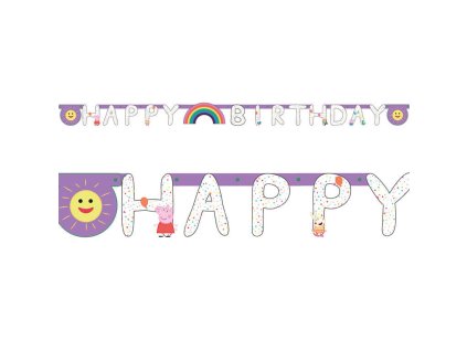 Prasátko Peppa Narozeninový nápis - Happy Birthday | Kouzelnaparty.cz