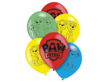 Tlapková Patrola Balónky - Patrola a logo, 6ks | Kouzelnaparty.cz