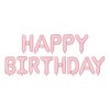 Fóliový balónek nápis Happy Birthday - Růžový, 35 cm