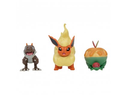 Pokémon Battle Figure Set 3-Pack Appltun, Tyrunt, Flareon 5 cm