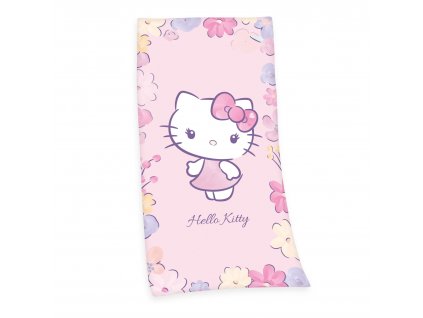 Ručník Hello Kitty z veluru 75 x 150 cm