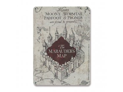 Cedule Harry Potter Marauders Map z plechu 15 x 21 cm