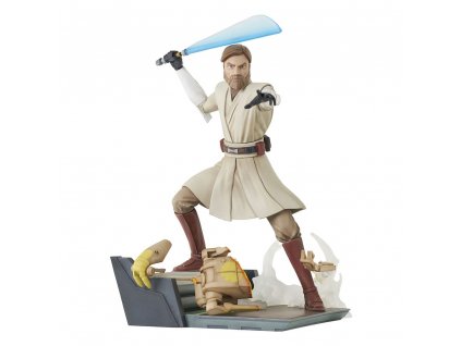Star Wars: Války Klonů Deluxe Gallery PVC Socha Generála Obi-Wana Kenobiho 23 cm
