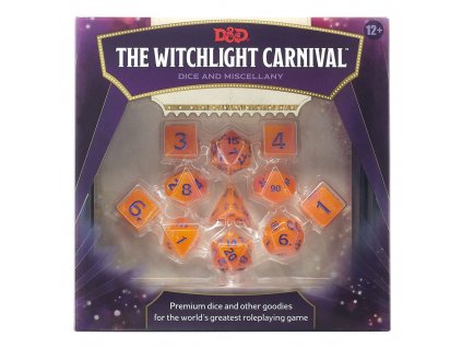 Nastavení hercovacích kostek pro hru Dungeons & Dragons RPG Witchlight Carnival