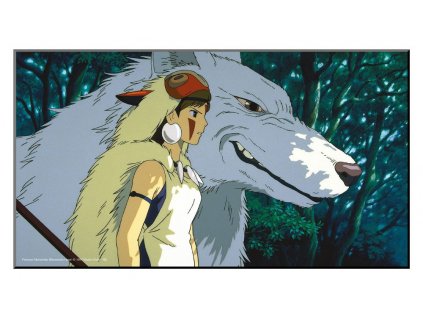 Dřevěné nástěnné umění Studio Ghibli Princezna Mononoke 37,5 x 20,5 cm