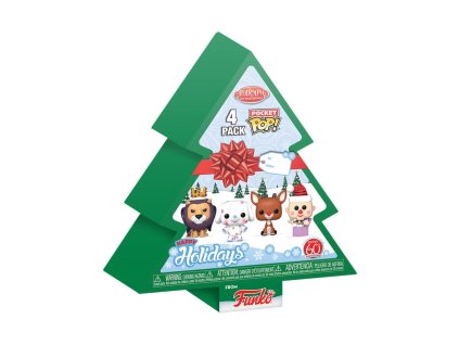 Rudolph Sváteční 2024 Kapesní POP! Vinylové Klíčenky 4-Pack Strom Sváteční Krabička 4 cm