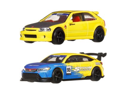 Hot Wheels premiové autíčko Culture Diecast Vehicle 2-Pack 1/64 '99 Honda Civic Type R (EK9) & Honda Civic Type R