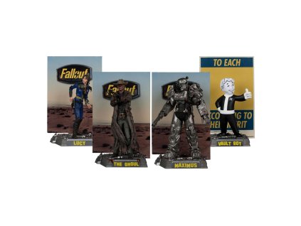 Fallout Movie Maniacs PVC Statue 4-Pack Lucy, Maximus, The Ghoul & Vault Boy 15 cm