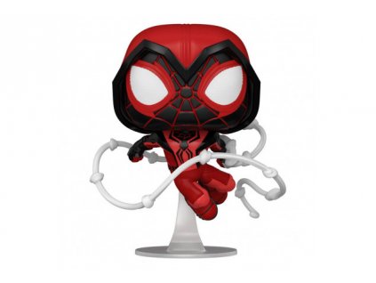 34558 1 spider man funko figurka miles morales crismoon cowl suit