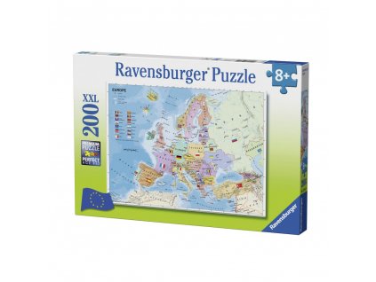 Mapa Evropy - puzzle - 200 dílků