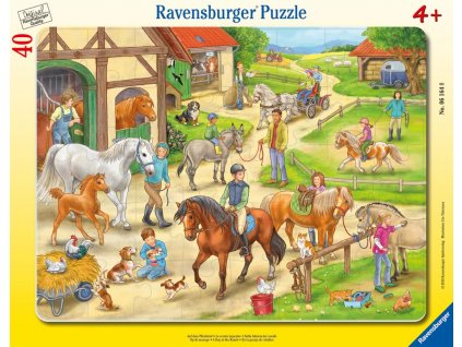 Na koňské farmě - rámečkové puzzle - 40 dílků